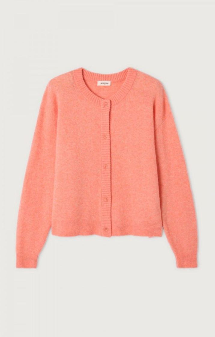 GILET COURT BOULE ML COL ROND GOYAVE CHINE