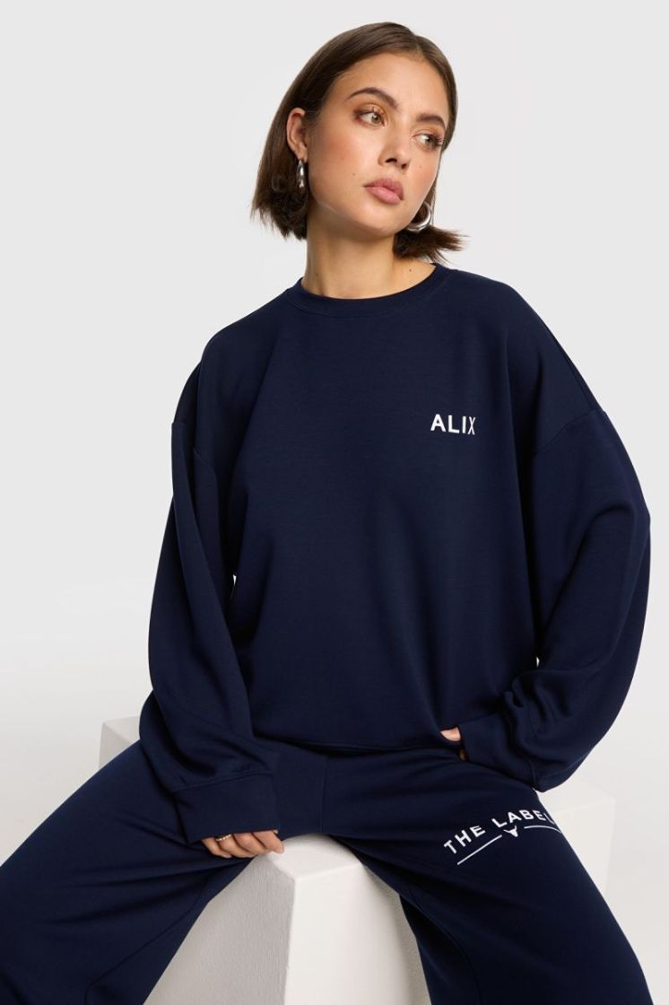 KNITTED SCUBA SWEATER NAVY NAVY