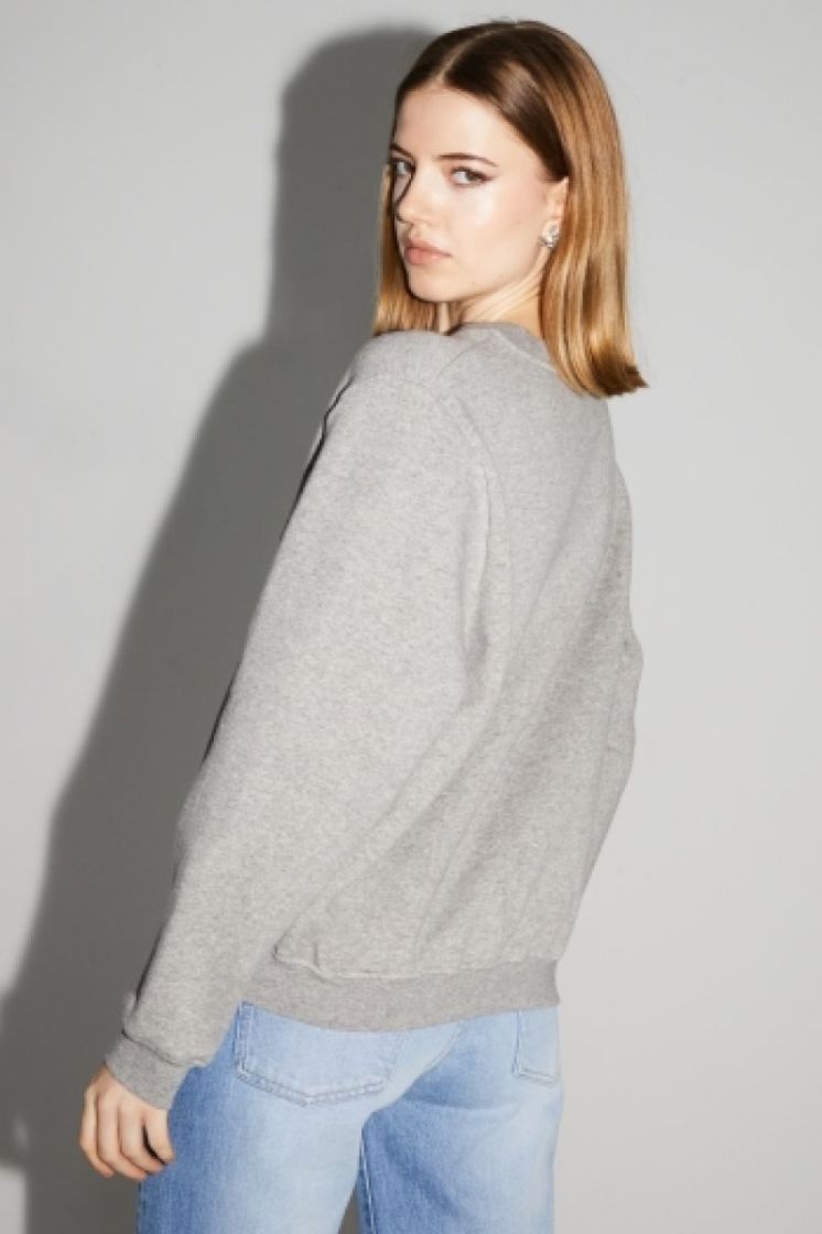 SWEATSHIRT BLASON GRIS GREY