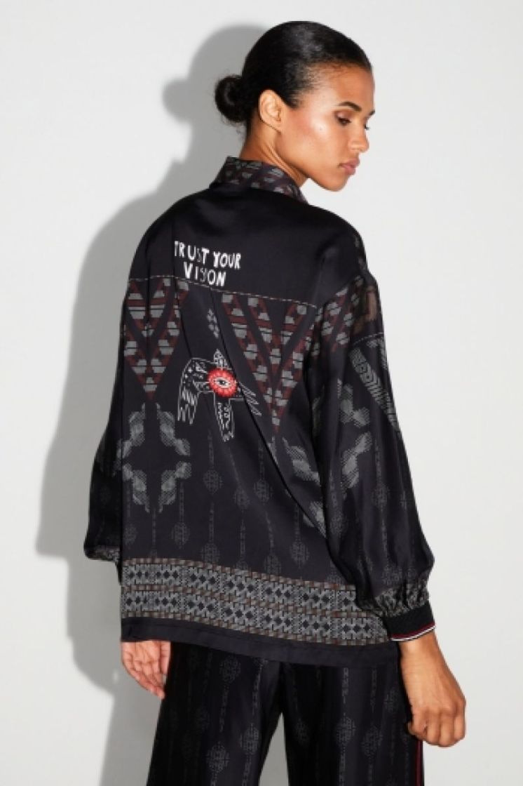 SHIRT PRINT EAGLE BLACK BLACK