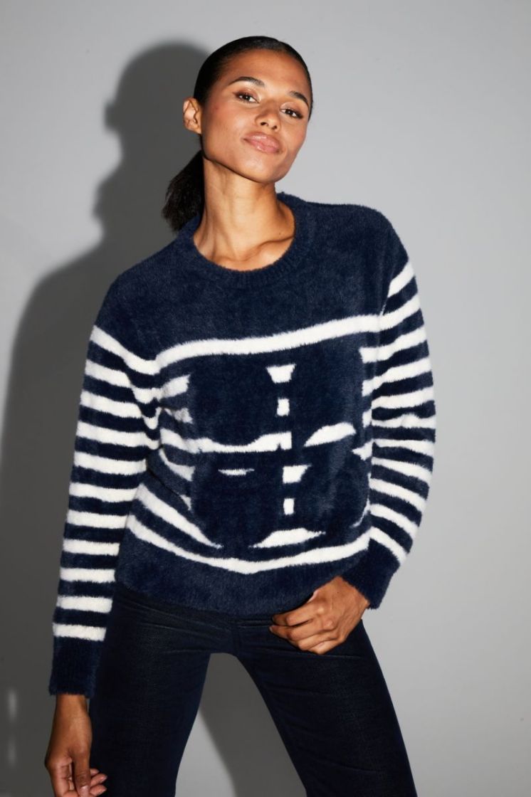 MAILLE FAVOLA RAYURE NAVY BLUE