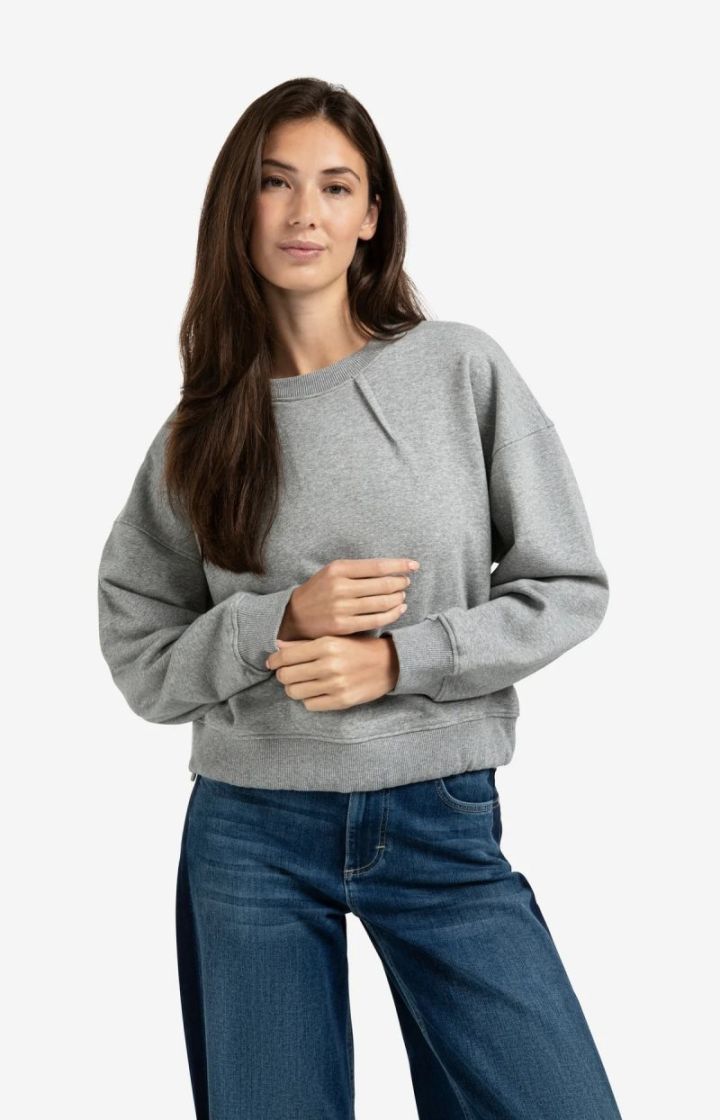 Sweat avec finitions plissées MEDIUM GREY