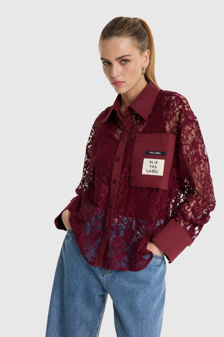 WOVEN LACE BORDEAUX