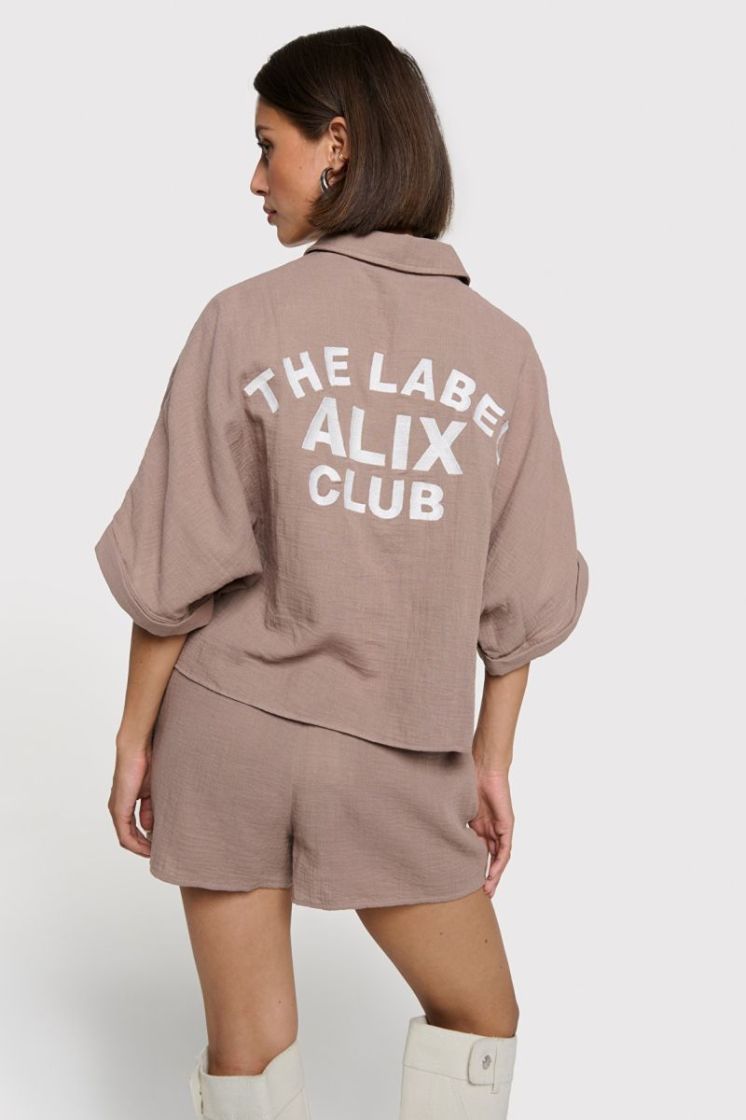 crinkle blouse TAUPE