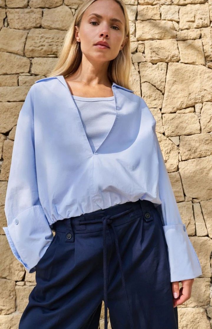 Blouse ballon COL V ICE BLUE