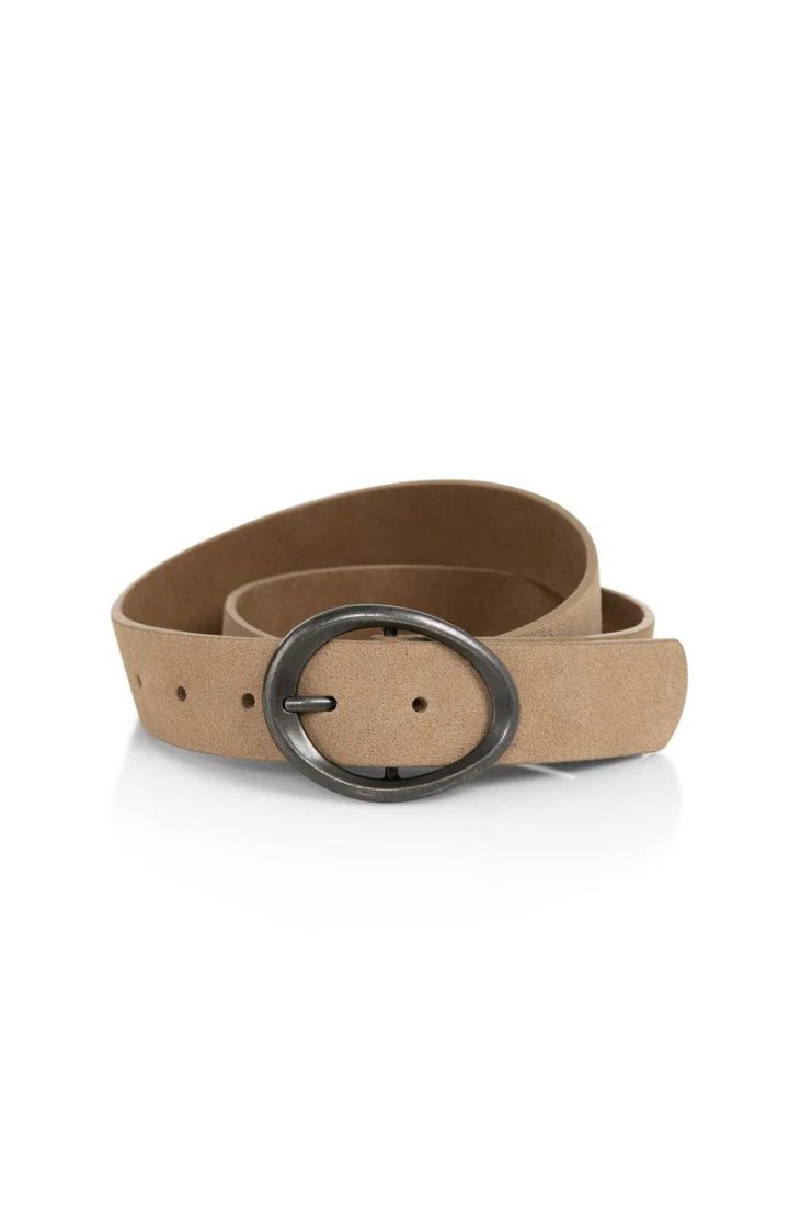 Fine ceinture en daim  TAN BROWN