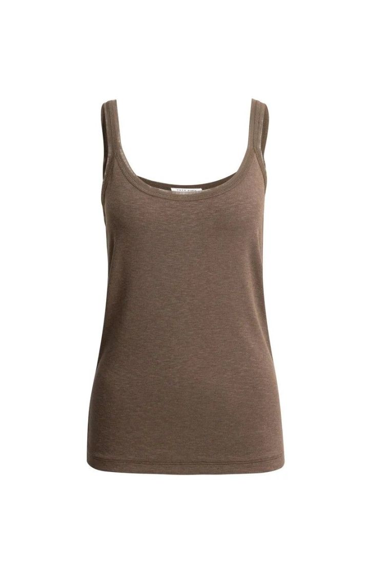 Top maille WASHED BROWN