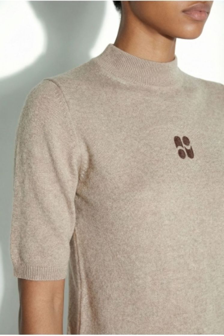 MAILLE TIA COL MONTANT BEIGE